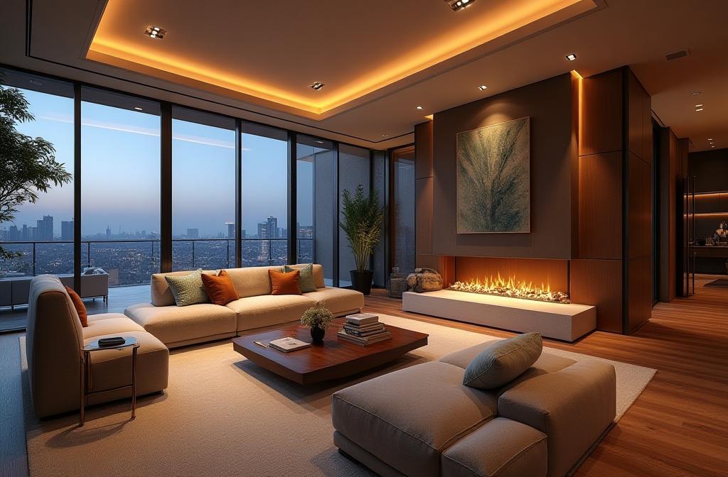 Luxurious modern living room designed by Mabel Design Studio