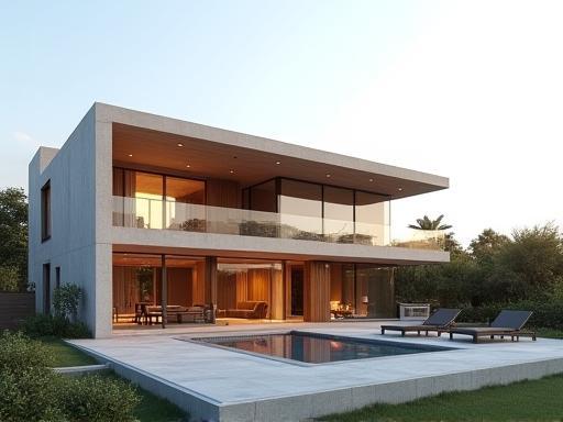 Exterior architectural design of a villa