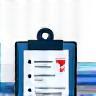 Project management icon representing a clipboard and chart