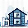 Renovation design icon representing renovation in progress